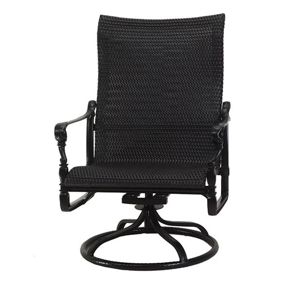 Grand Terrace Cast Aluminum Woven Swivel Rocking Lounge Chair by Gensun - Image 2